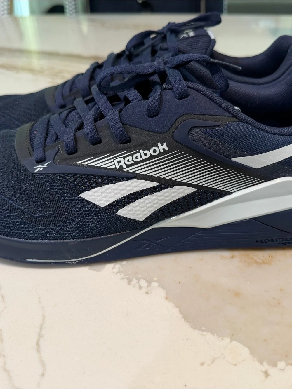 Reebok Nanox4 Training shoe Navy Athletic Sneakers with White Accents